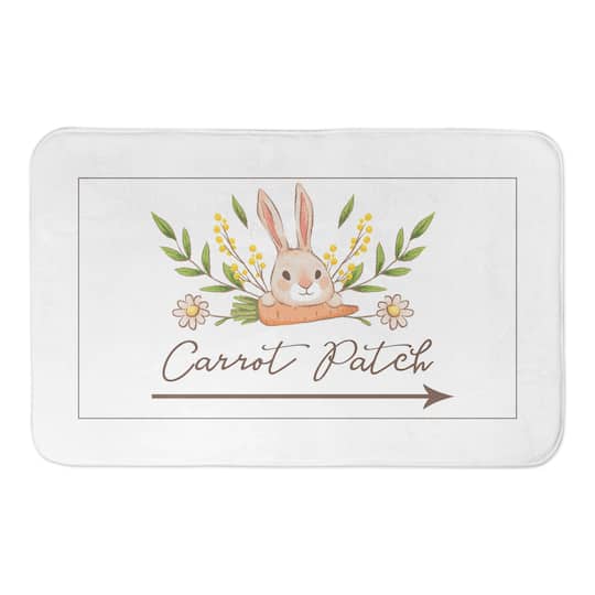 Bunny And Carrot Patch Bath Mat 34" x 21" Bath Mat